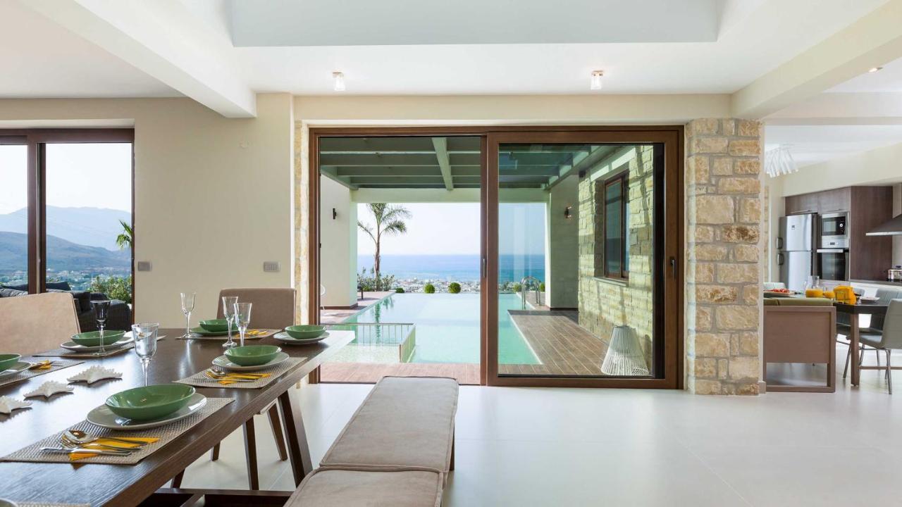 Villa Emilia I Luxury, Amazing Seaview, Next To The Town Kíssamos Eksteriør bilde